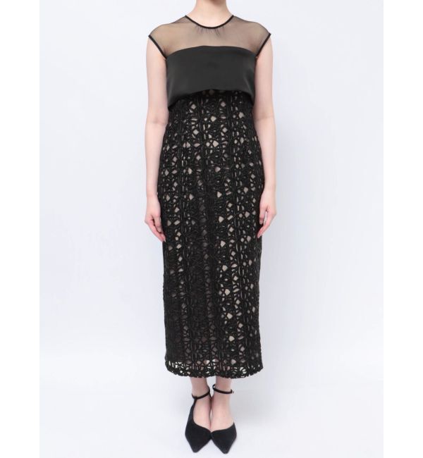 LAGUNAMOON「LADYレザーライクレースIラインドレス」|ドレス|