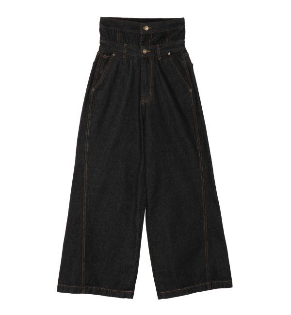 LAGUNAMOON「ハイウエストデニムバギーパンツ」|デニム|