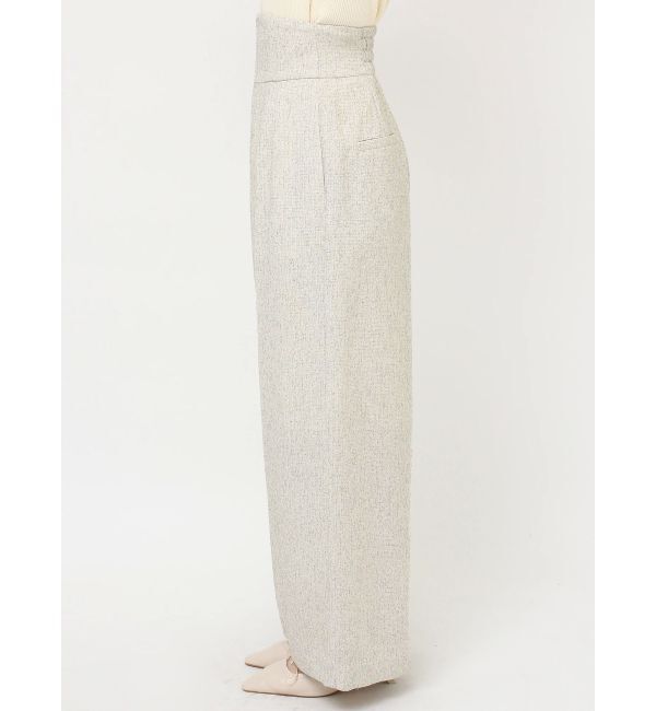 LAGUNAMOON「ツイードジップハイウエストワイドパンツ」|その他|