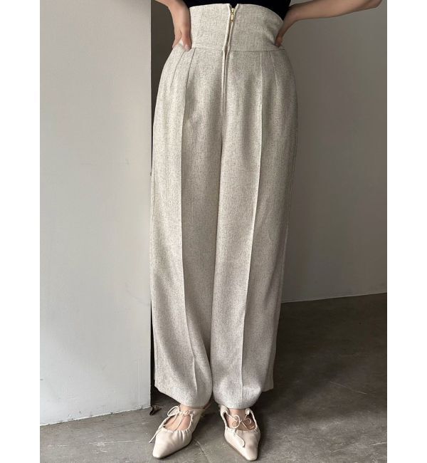 LAGUNAMOON「ツイードジップハイウエストワイドパンツ」|その他|