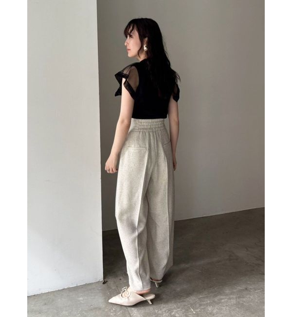 LAGUNAMOON「ツイードジップハイウエストワイドパンツ」|その他|