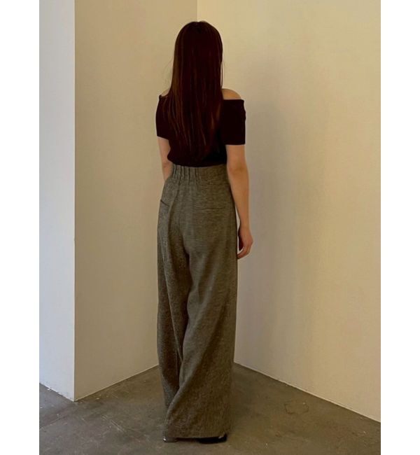 LAGUNAMOON「ツイードジップハイウエストワイドパンツ」|その他|