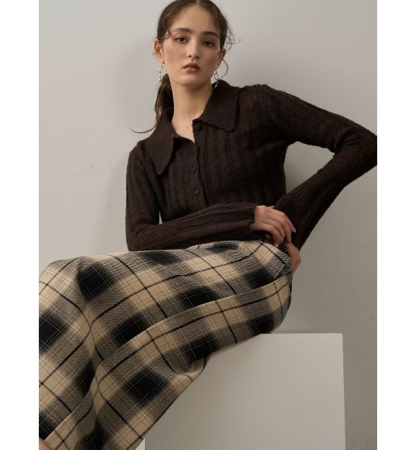 LAGUNAMOON「ロービングチェックナロースカート」|スカート|