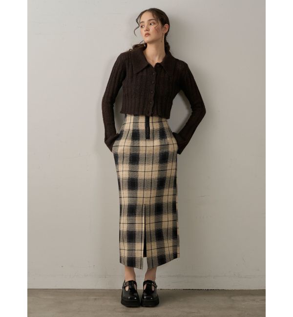 LAGUNAMOON「ロービングチェックナロースカート」|スカート|