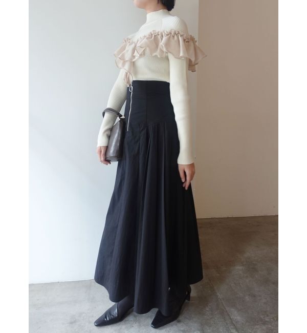 LAGUNAMOON「フロントZIPコルセットデザインフレアスカート」|スカート|