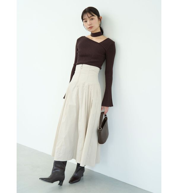 LAGUNAMOON「フロントZIPコルセットデザインフレアスカート」|スカート|