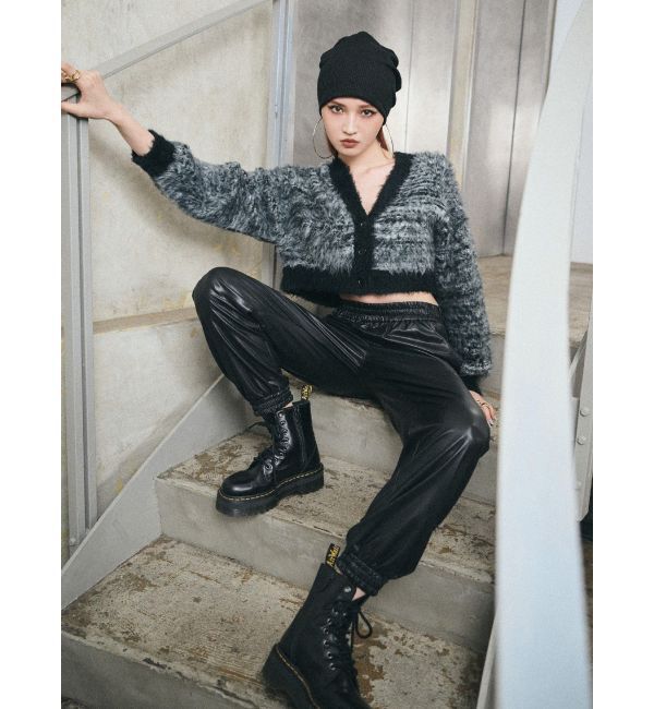 EVRIS「ミックスシャギーショートニットカーディガン」|カーディガン|