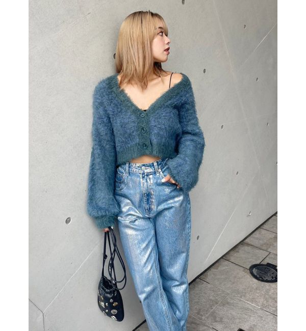 EVRIS「ミックスシャギーショートニットカーディガン」|カーディガン|