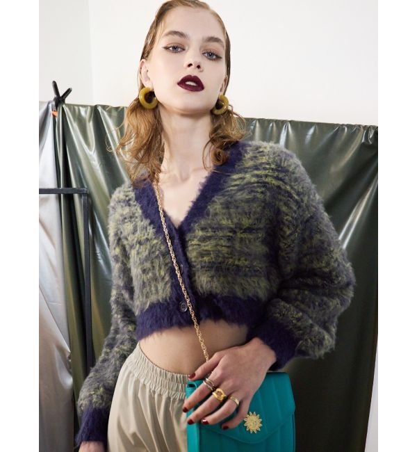 EVRIS「ミックスシャギーショートニットカーディガン」|カーディガン|