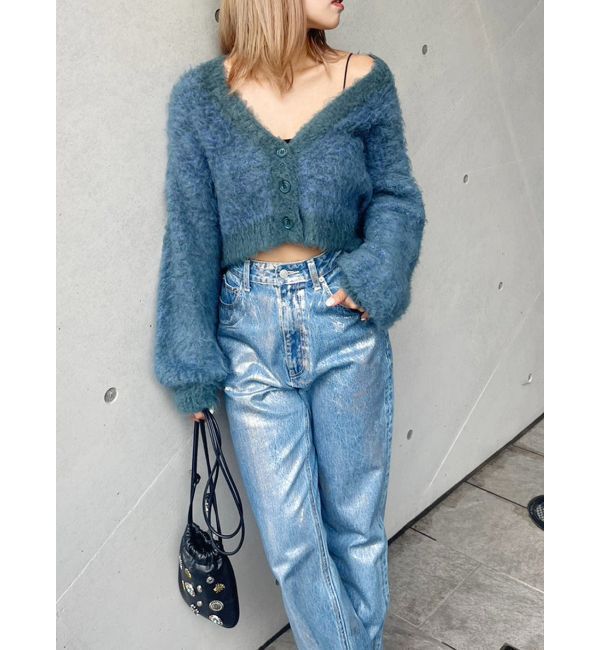 EVRIS「ミックスシャギーショートニットカーディガン」|カーディガン|