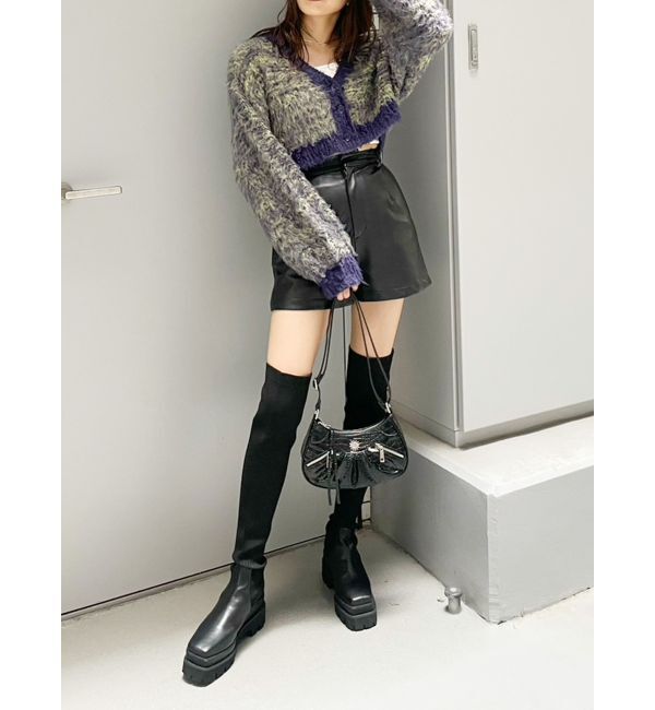 EVRIS「ミックスシャギーショートニットカーディガン」|カーディガン|