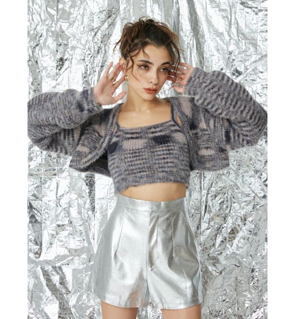 EVRIS「フェイクレザーメタリックショートパンツ」|その他|