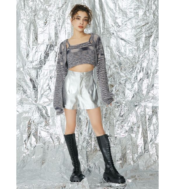 EVRIS「フェイクレザーメタリックショートパンツ」|その他|