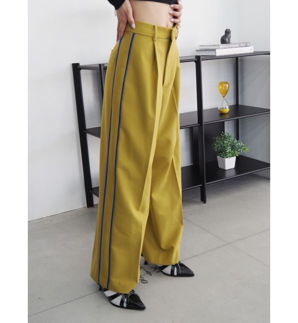 EVRIS「サイドラインワイドパンツ」|その他|マスタード