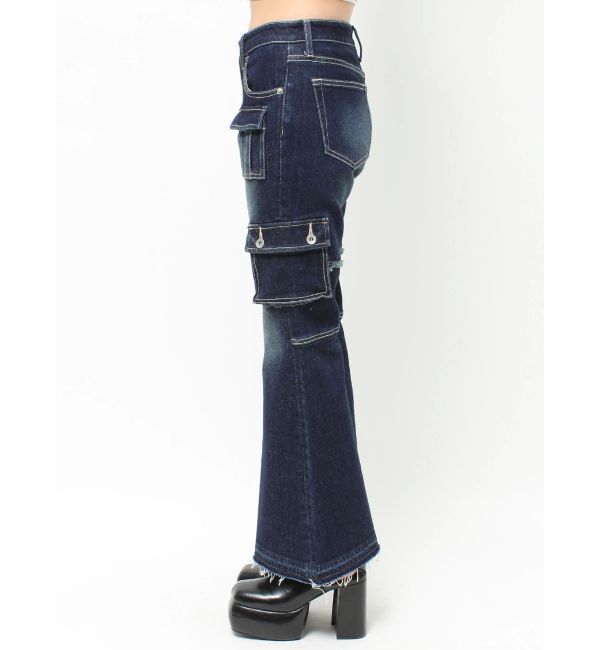 EVRIS「カーゴデザインフレアデニムパンツ」|デニム|