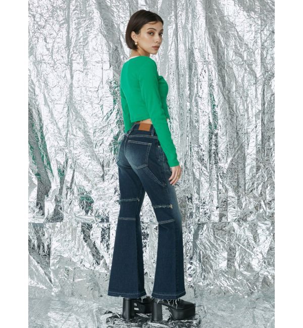 EVRIS「カーゴデザインフレアデニムパンツ」|デニム|