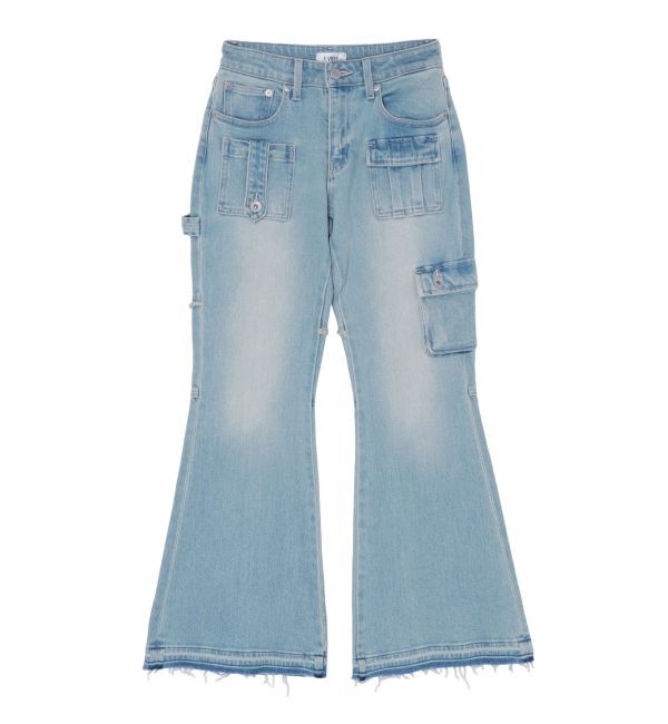 EVRIS「カーゴデザインフレアデニムパンツ」|デニム|