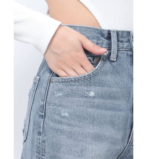 EVRIS「ハイダメージワイドデニムパンツ」|デニム|