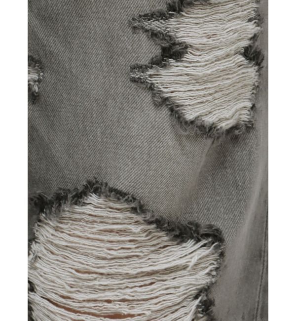 EVRIS「ハイダメージワイドデニムパンツ」|デニム|