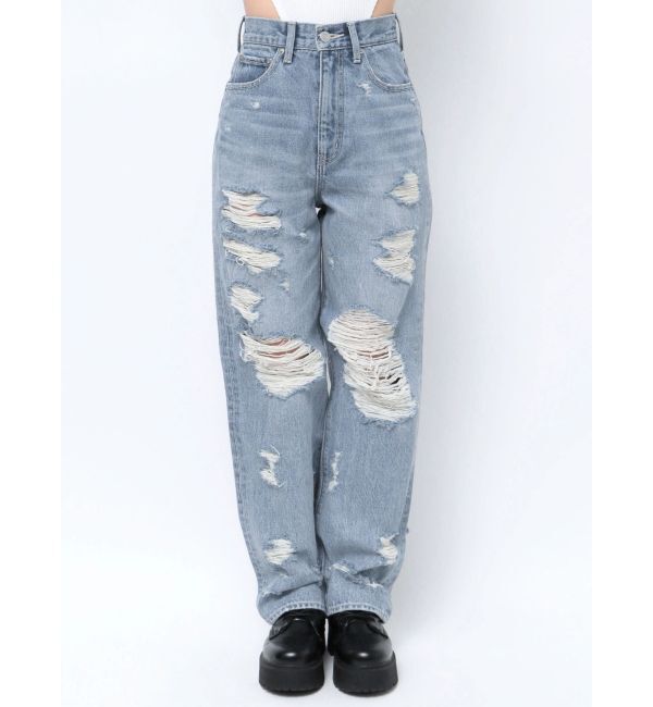 EVRIS「ハイダメージワイドデニムパンツ」|デニム|