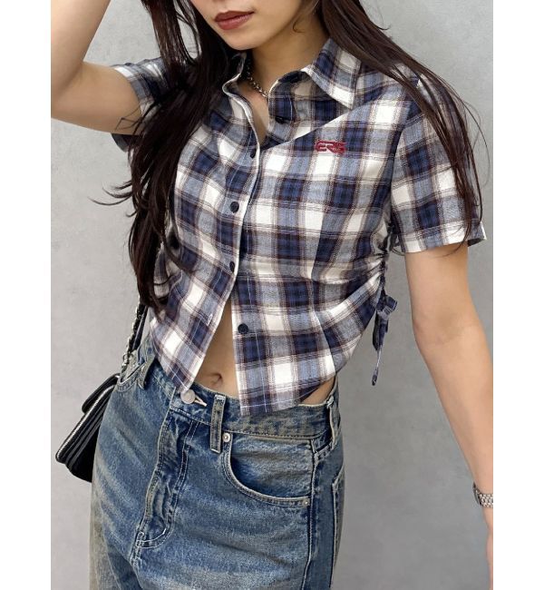 EVRIS「ワンポイントドロストショートシャツ」|シャツ・ブラウス|