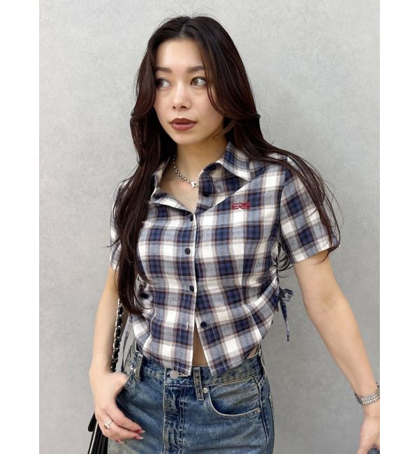 EVRIS「ワンポイントドロストショートシャツ」|シャツ・ブラウス|