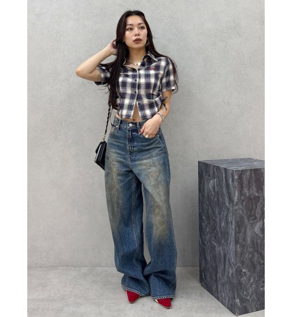 EVRIS「ワンポイントドロストショートシャツ」|シャツ・ブラウス|