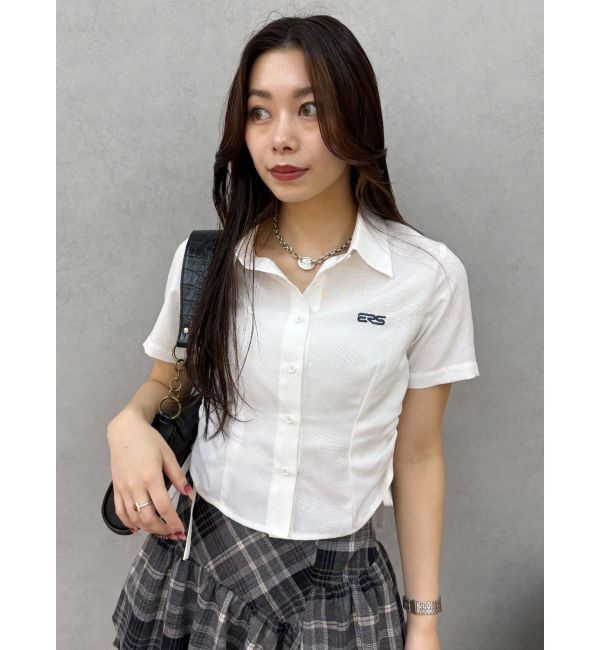 EVRIS「ワンポイントドロストショートシャツ」|シャツ・ブラウス|