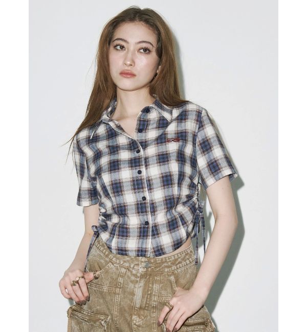 EVRIS「ワンポイントドロストショートシャツ」|シャツ・ブラウス|