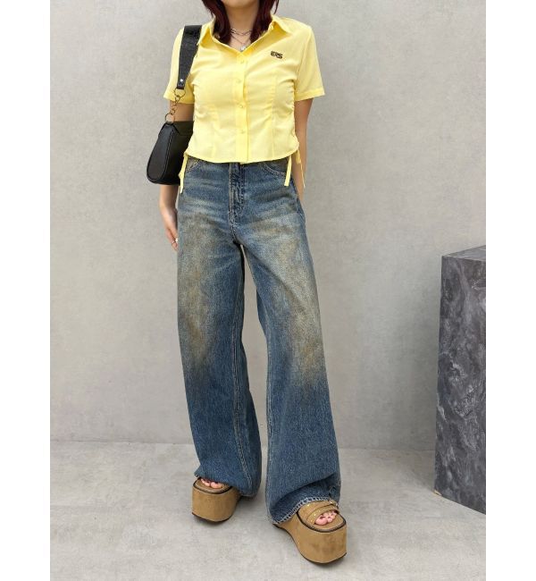 EVRIS「ワンポイントドロストショートシャツ」|シャツ・ブラウス|