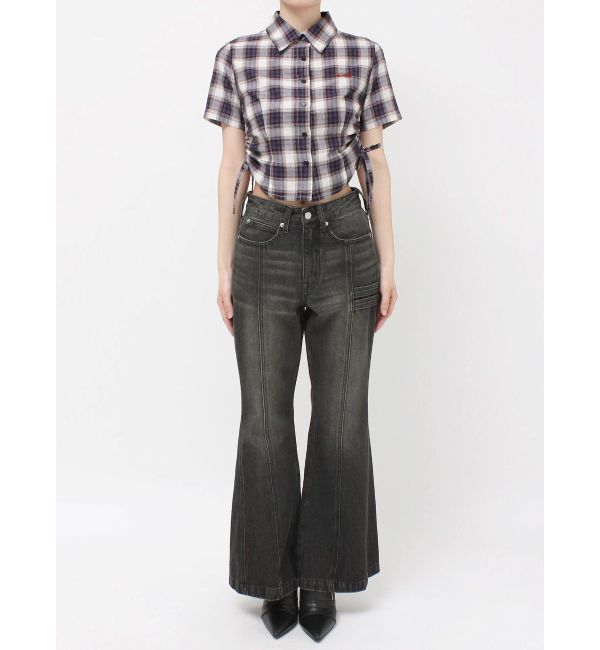 EVRIS「ワンポイントドロストショートシャツ」|シャツ・ブラウス|