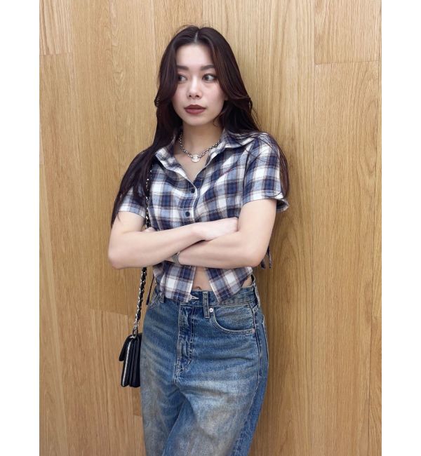 EVRIS「ワンポイントドロストショートシャツ」|シャツ・ブラウス|