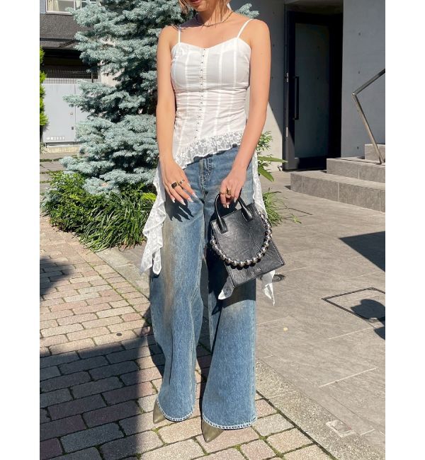 EVRIS「ヴィンテージライクボリュームワイドデニムパンツ」|デニム|