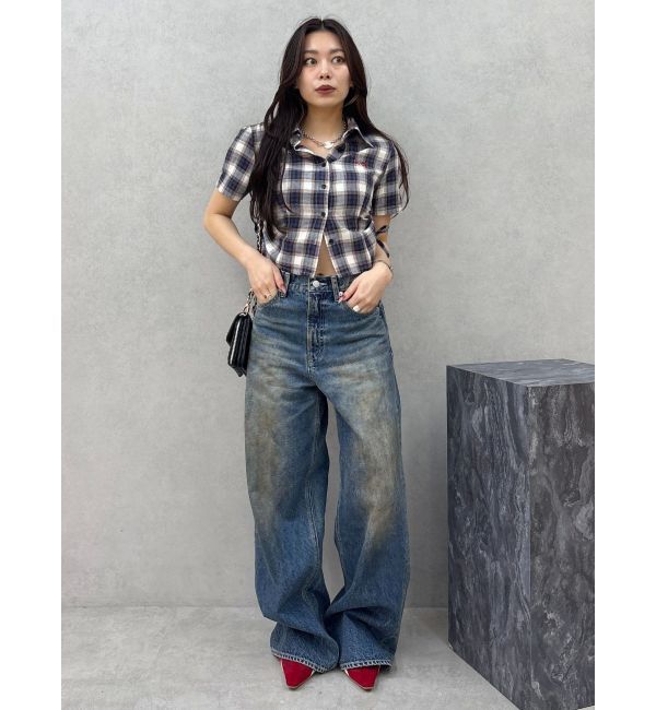 EVRIS「ヴィンテージライクボリュームワイドデニムパンツ」|デニム|