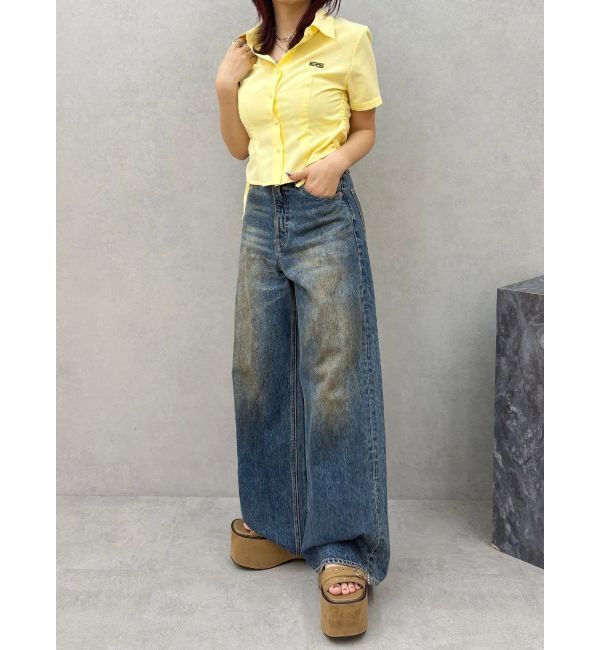 EVRIS「ヴィンテージライクボリュームワイドデニムパンツ」|デニム|