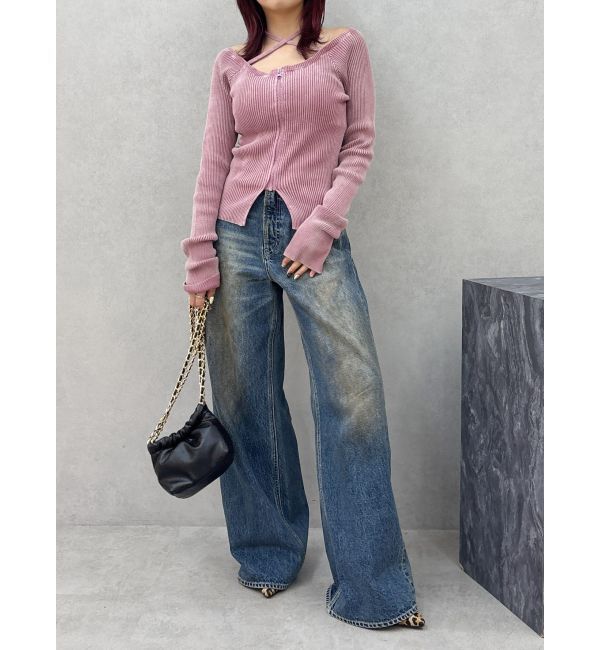 EVRIS「ヴィンテージライクボリュームワイドデニムパンツ」|デニム|