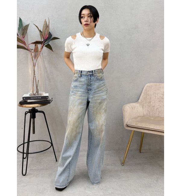 EVRIS「ヴィンテージライクボリュームワイドデニムパンツ」|デニム|