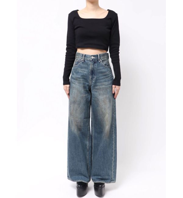 EVRIS「ヴィンテージライクボリュームワイドデニムパンツ」|デニム|