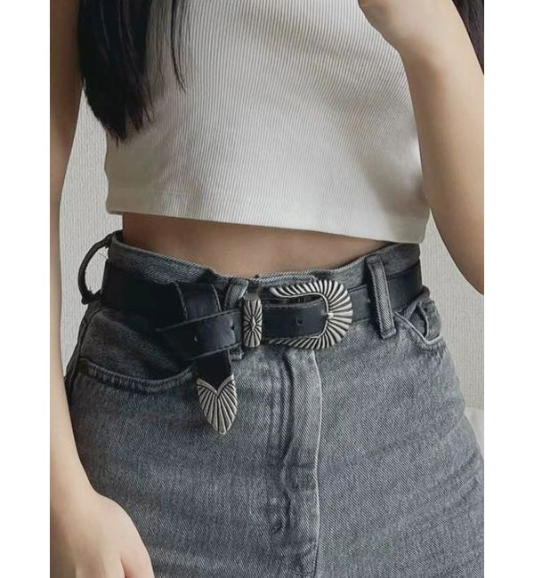 EVRIS「メタルバックルフェイクレザーベルト」|ベルト|