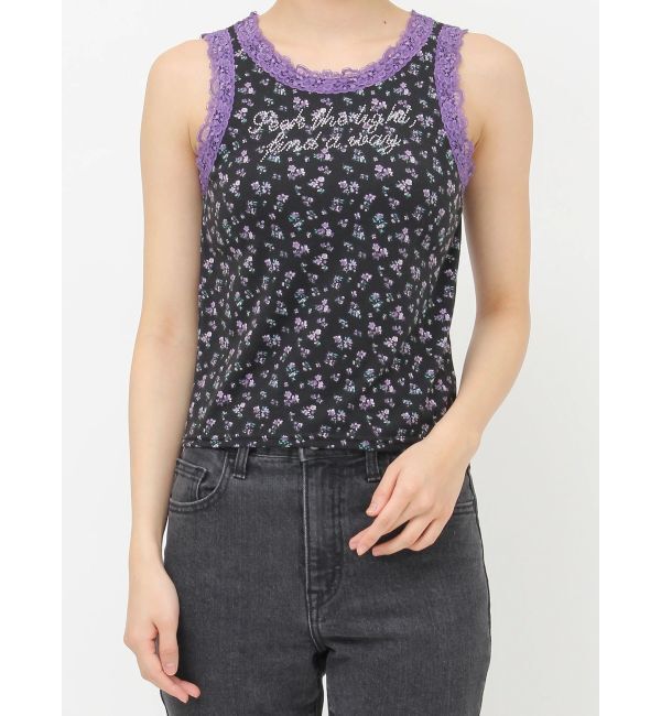 jouetie「レースラインストーンロゴタンクトップ」|タンクトップ|