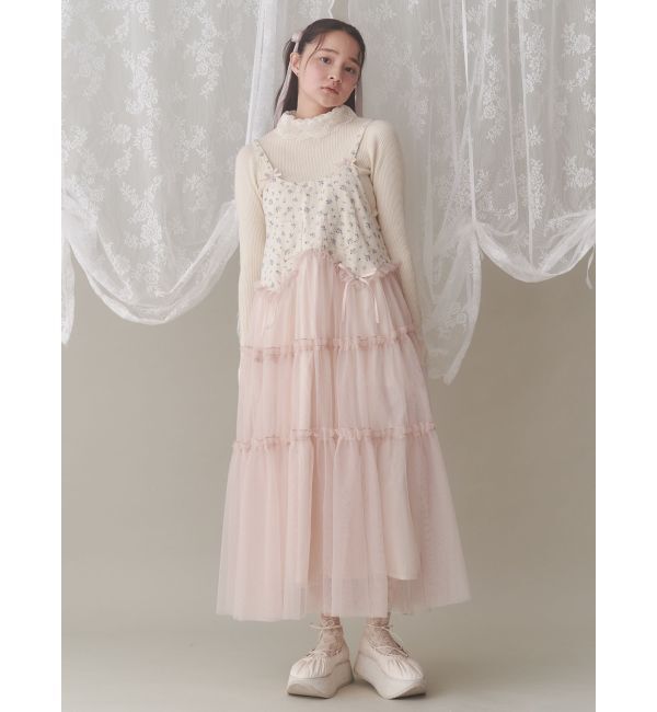 merry jenny「petit flowerチュールキャミワンピース」|ワンピース|