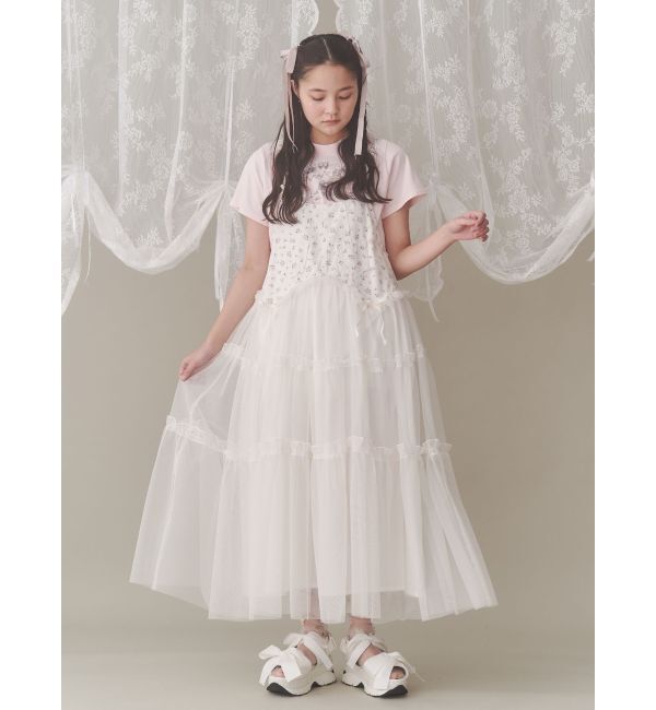 merry jenny「petit flowerチュールキャミワンピース」|ワンピース|