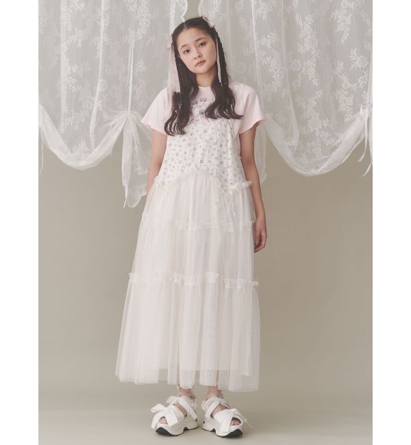 merry jenny「petit flowerチュールキャミワンピース」|ワンピース|