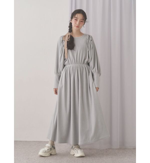 merry jenny「ギャザーギャザーフリースワンピース」|ワンピース|