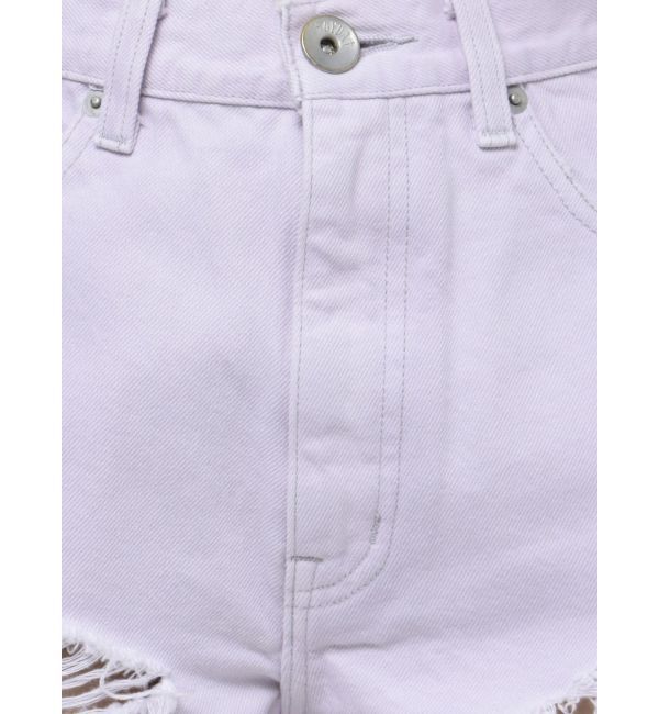 GYDA「BACK RIPPEDカラーデニムショートパンツ」|デニム|