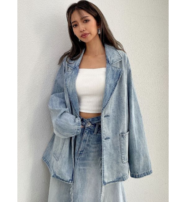 GYDA「デニムテーラードジャケット」|テーラードジャケット|アイスブルー