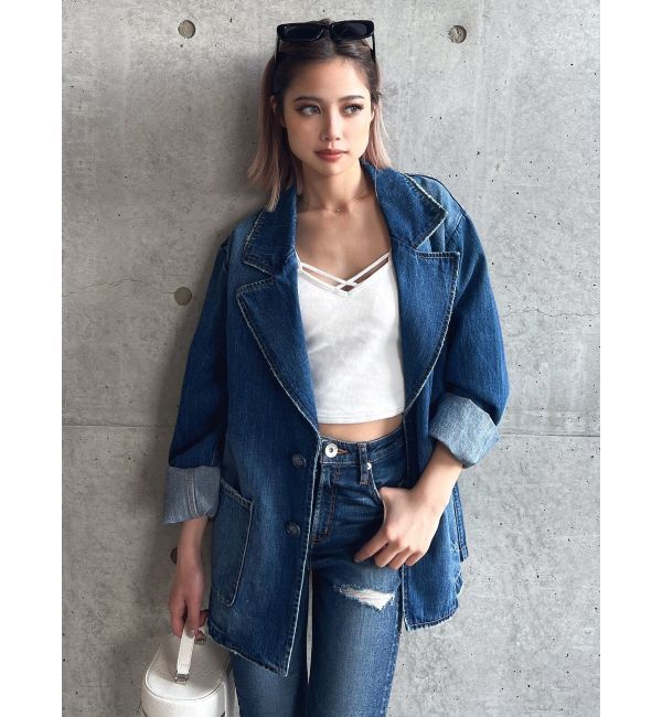 GYDA「デニムテーラードジャケット」|テーラードジャケット|