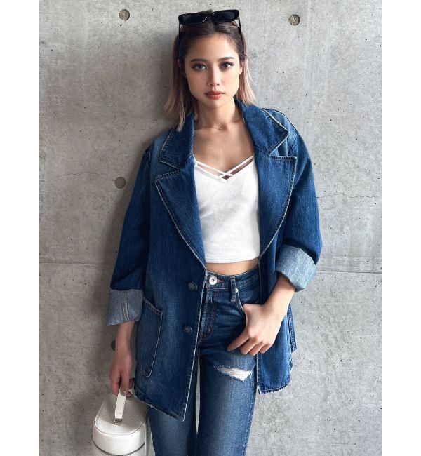 GYDA「デニムテーラードジャケット」|テーラードジャケット|