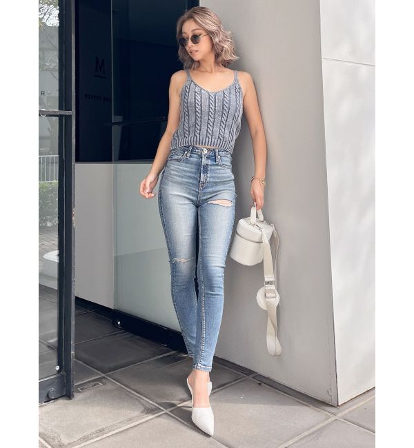 GYDA「ハイウエスト HIGH-END SKINNY デニムパンツ」|デニム|