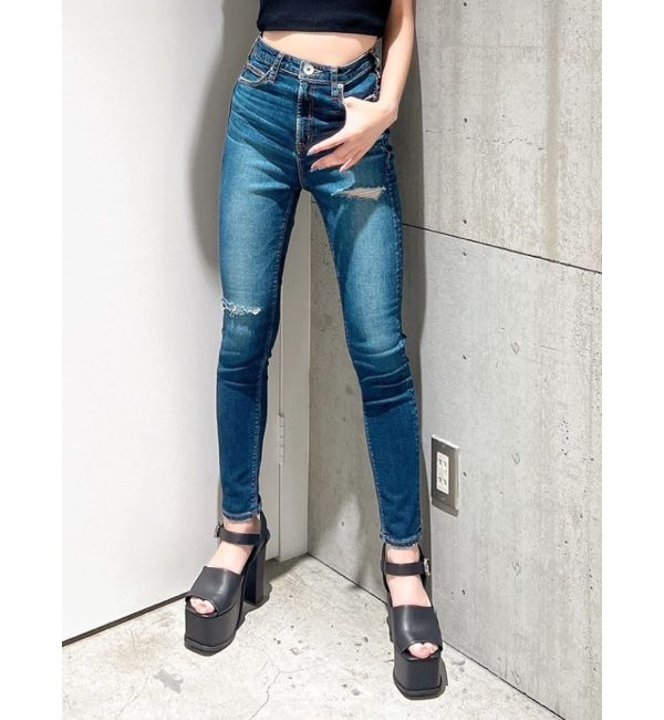 GYDA「ハイウエスト HIGH-END SKINNY デニムパンツ」|デニム|インディゴ